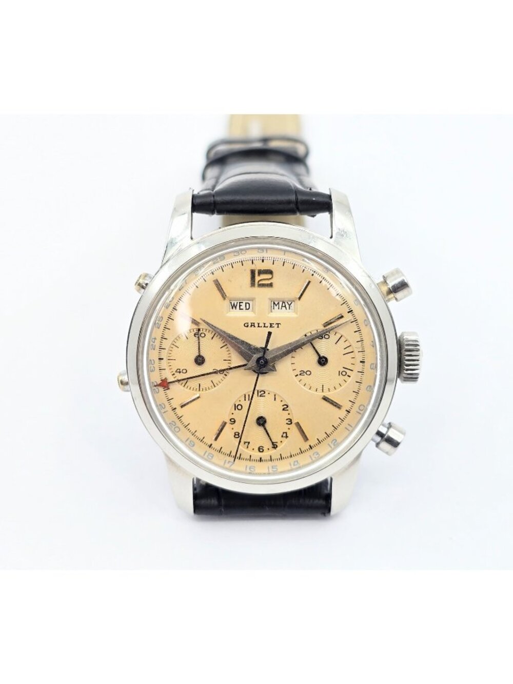 Vintage Gallet Multichron Calendar Chronograph Valjoux 72C Triple Date Ref 998